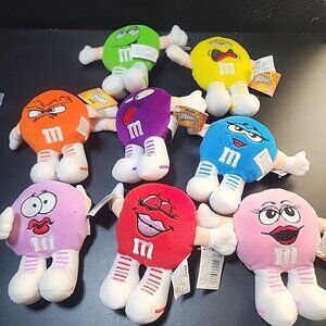 M & M Mini Swarmees Candies Plush Vintage 1998 With Tags Lot Of 8 Clean !
